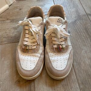 Loeffler Randall White and Tan Sneakers